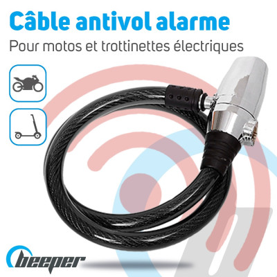 Cerradura de cable con alarma 110 dB - 80 cm