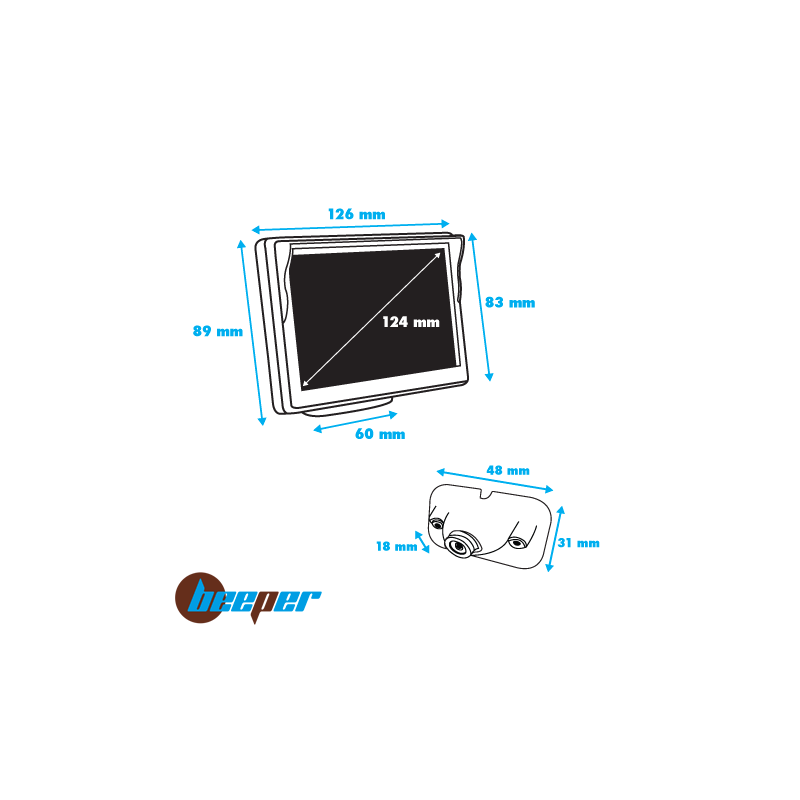 Kit vidéo de recul avec écran LCD 5'' • RVU-5W