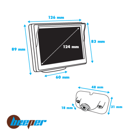 Kit vidéo de recul avec écran LCD 5'' • RVU-5W