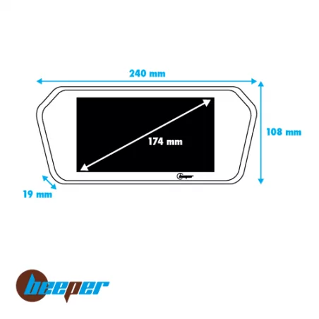 Écran LCD rétroviseur 7'' pour véhicules utilitaires (sans câble) • RVUX-E7