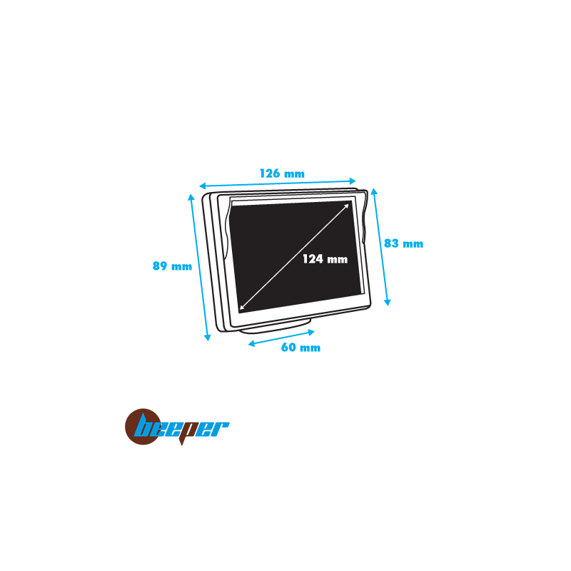 Écran LCD 5'' pour kit RVU (sans câble) • RVUX-E5