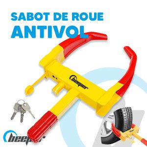 Sabot de roue antivol • Voiture, camping Car, caravane, remorque...