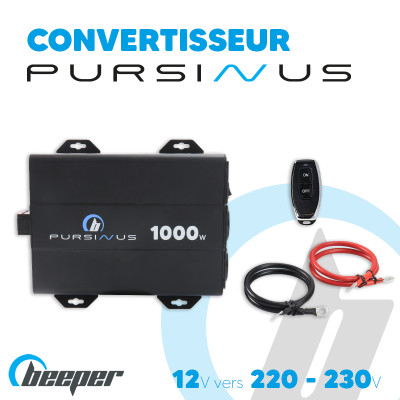 Convertisseur 1000W • 2 câbles • Télécommande
