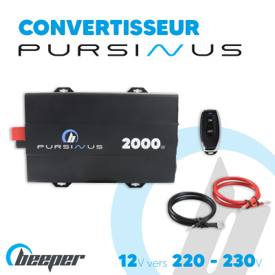 Convertisseur 2000W • 2 câbles • Télécommande