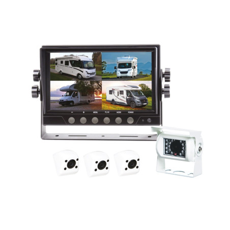 Kit vidéo quad • Écran LCD 7'' • 4 caméras • Câbles 15m • RW4QUAD