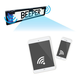Kit de vídeo y radar de marcha atrás WIFI con soporte de placa - H4WIFI