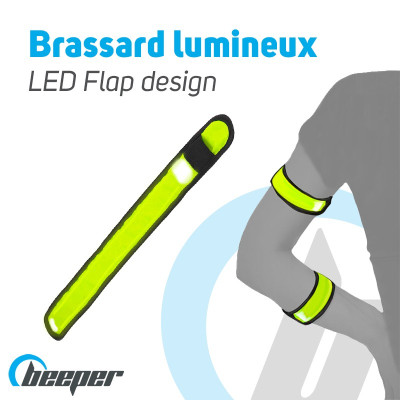 Brassard lumineux flap design