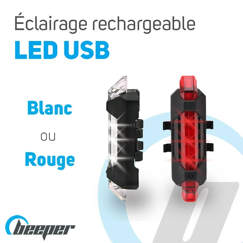 Eclairage à LED Rechargeable par USB pour Casque Moto，Scooter