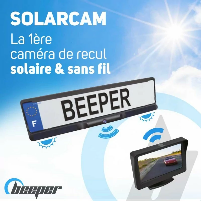 SOLARCAM - Caméra de recul solaire & sans fil avec écran 4,3'' • RW060RF