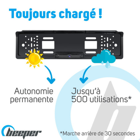 Caméra de recul solaire sans fil