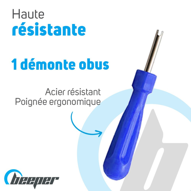 Outil Démonte Valve Pneu – Avec 5 Obus De Valve, Pour Voiture, Camion, Moto, Vélo (matière Plastique Et Acier)