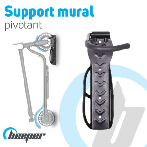 Placa de soporte de pared con gancho giratorio - Scooter, bicicleta, 2 ruedas