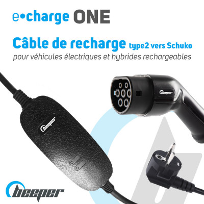 Chargeur pour véhicules hybrides & électriques - Type 2 vers Schuko - e•Charge ONE