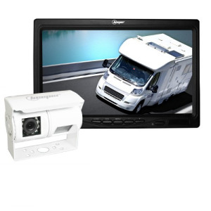 Kit vidéo de recul double-vision avec caméra blanche & écran LCD 7\'\' • RWEC200X-BL