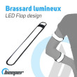 Brassard lumineux flap design
