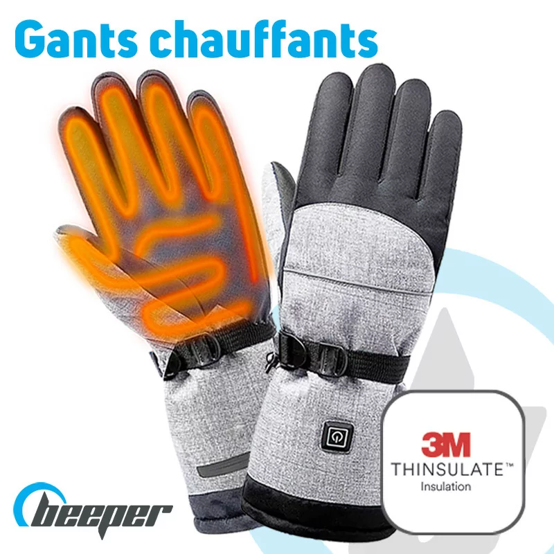 Gants Chauffants Fins Noirs  Longue Durée - Gant Chauffant