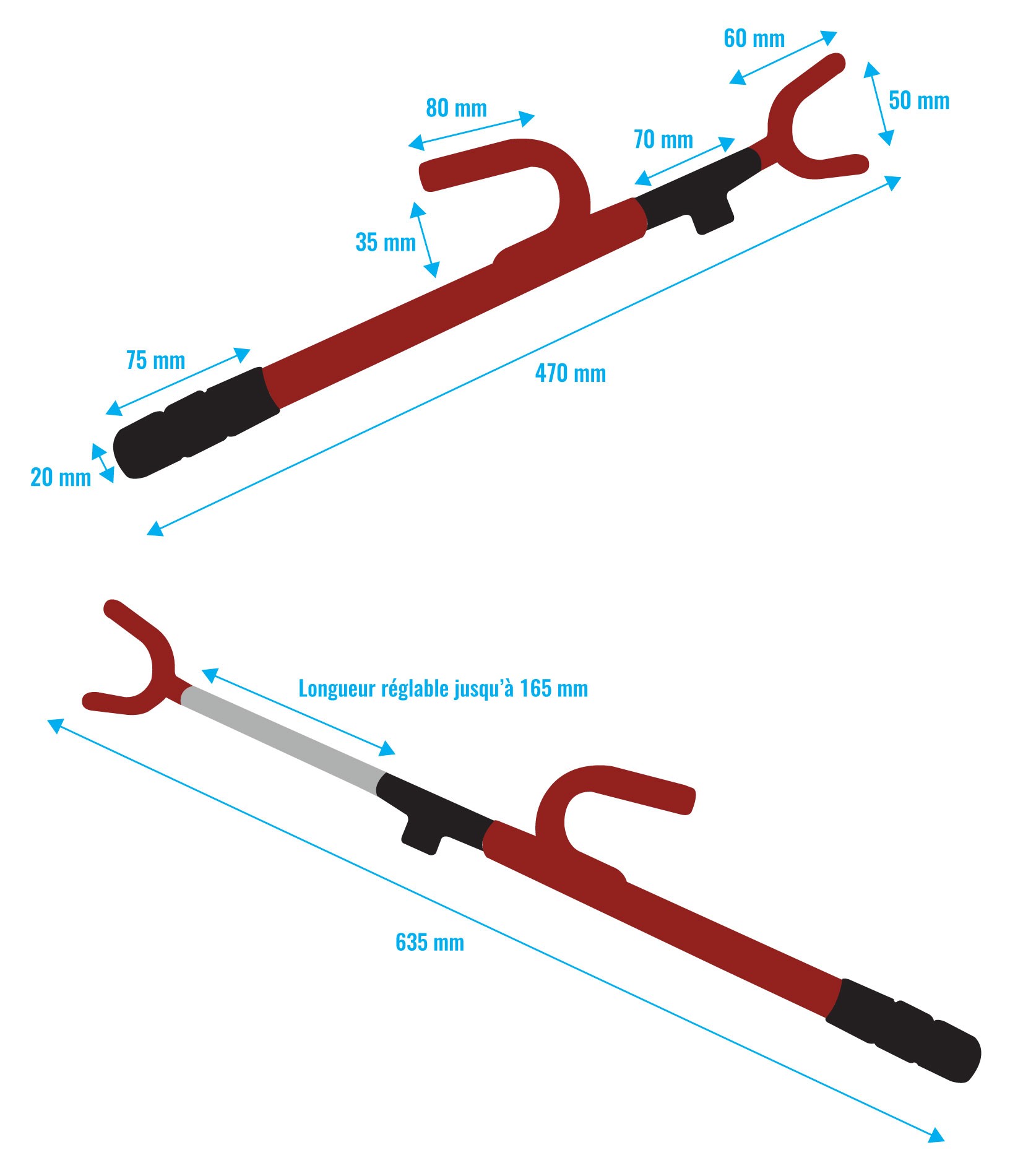 Canne antivol bloque-volant HB101 BEEPER Pas Cher 