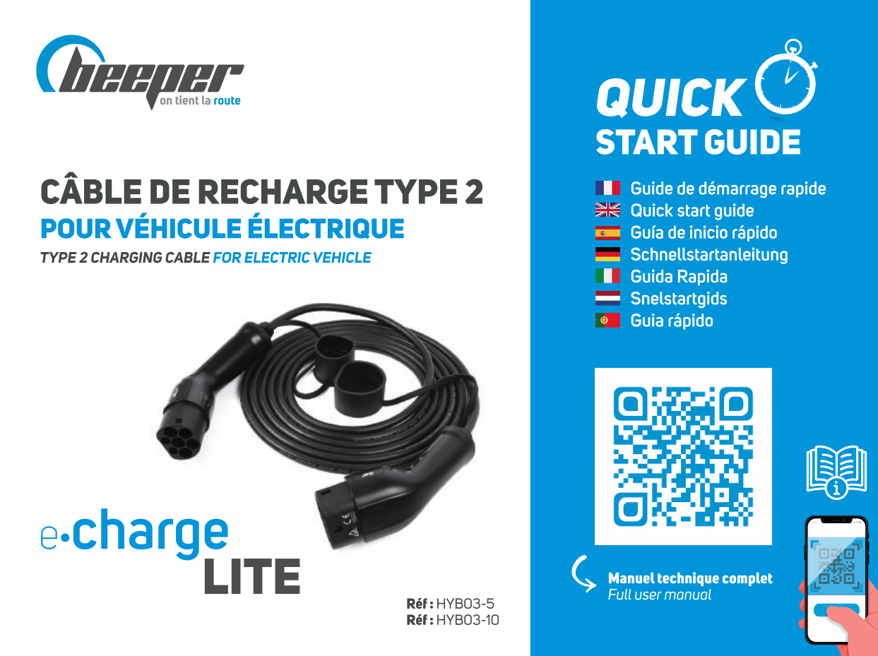 SJLERST Type 2 Câble de Recharge EV Voiture Électrique PHEV et