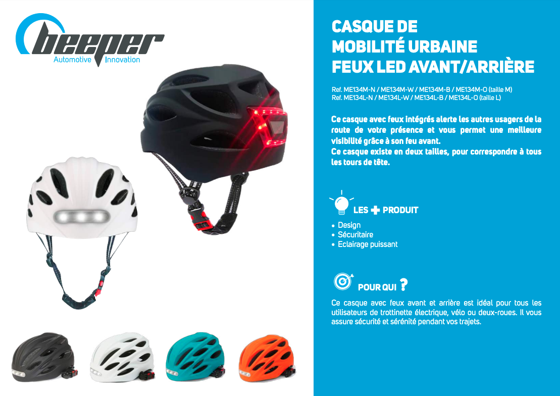 Casque De Vélo Avec Lumière - Lumières LED Avant Et Arrière