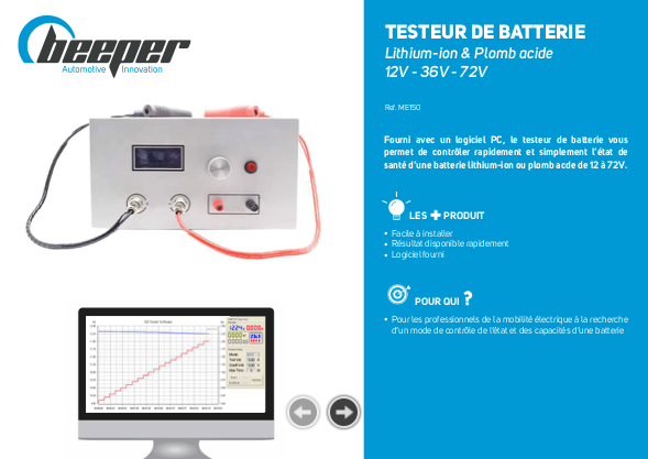 Fiche produit Testeur de batterie Beeper