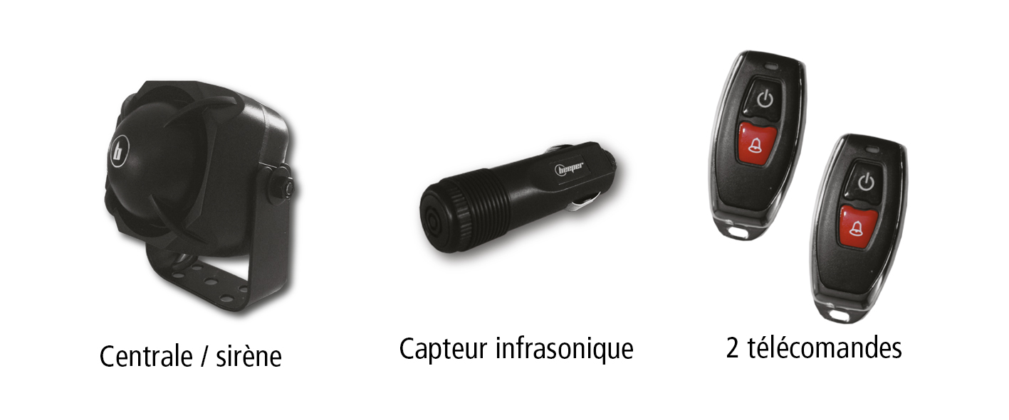Alarme Voiture Universelle Beeper XR2 - Sirène 120 DB, Télécommande, DIY 2 Fils - Protection Antivol