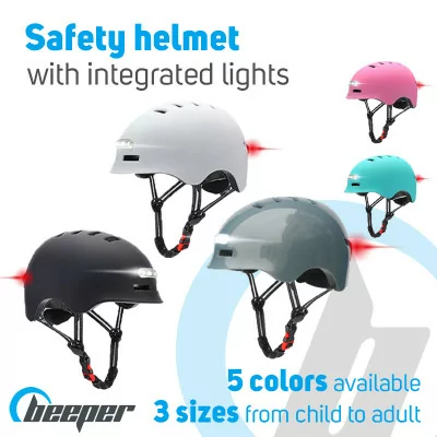 Helmet with integrated front and rear lights